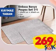 EMBOSS BANYO PASPAS SETİ 2'Lİ